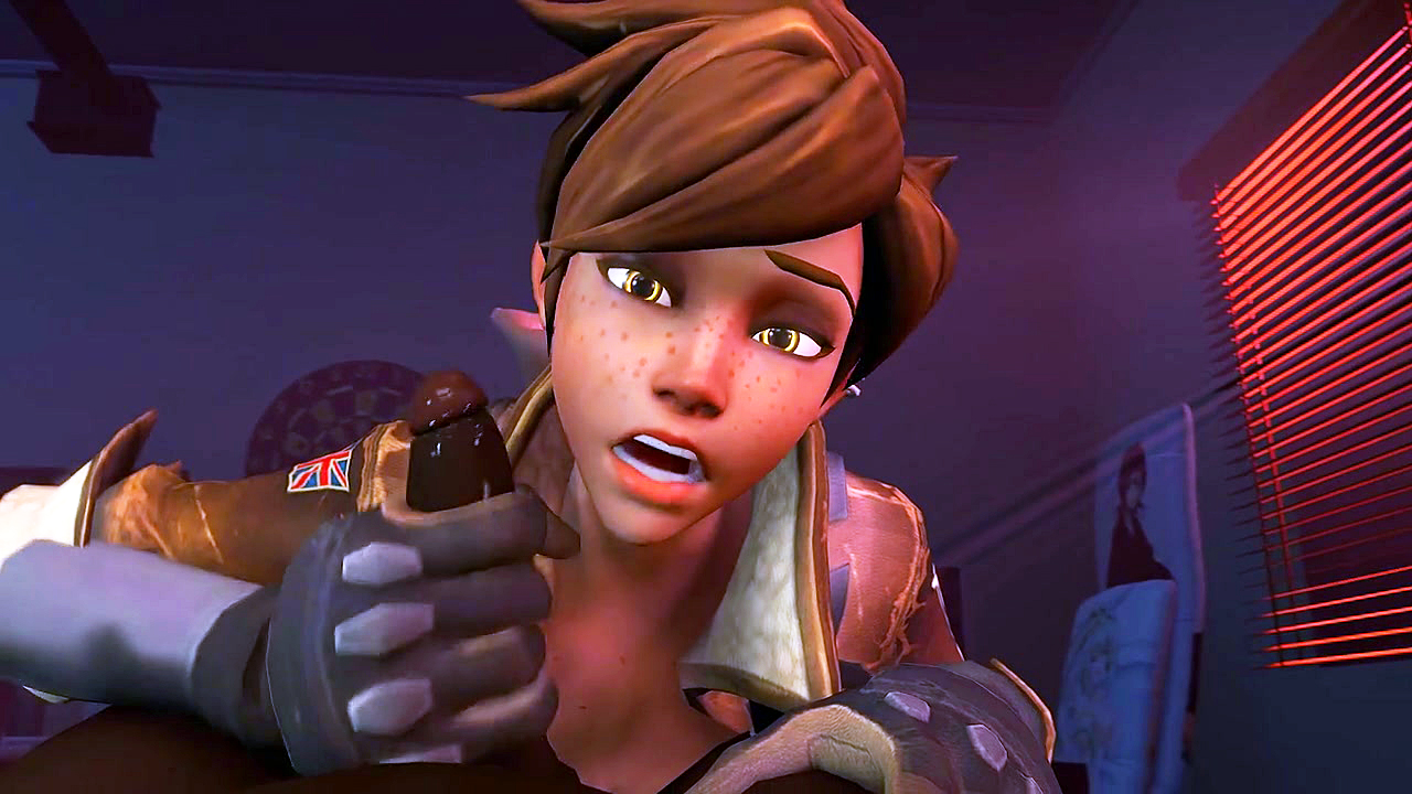 Горячая милфа-студентка из Overwatch трахается с негром и глотает сперму после жёсткого анала